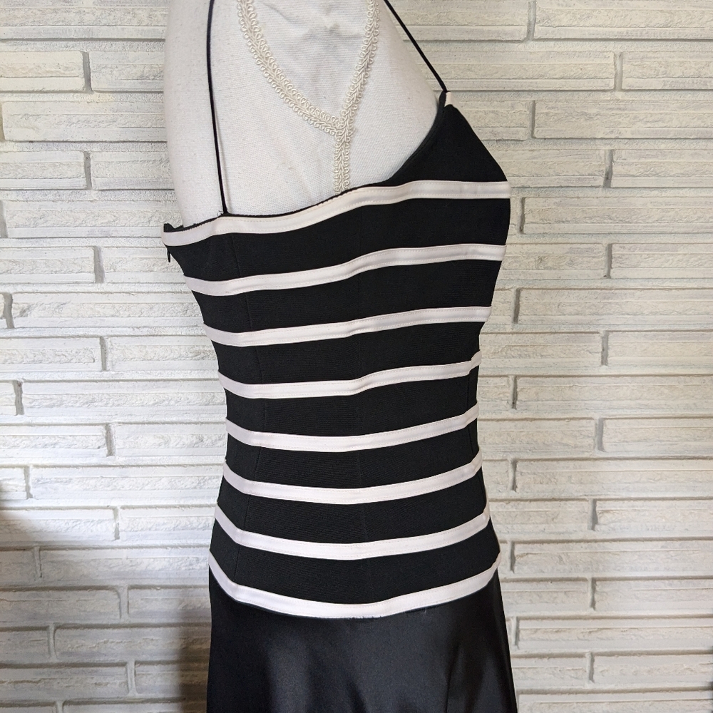 Js Collections Black And White Striped Dress Gown… - image 6
